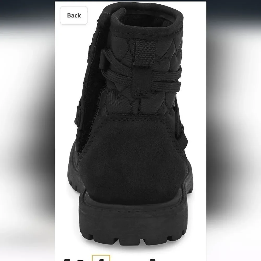 Carter's Unisex-Child Black Ribbed Tayla Black Fashion Boot size 11